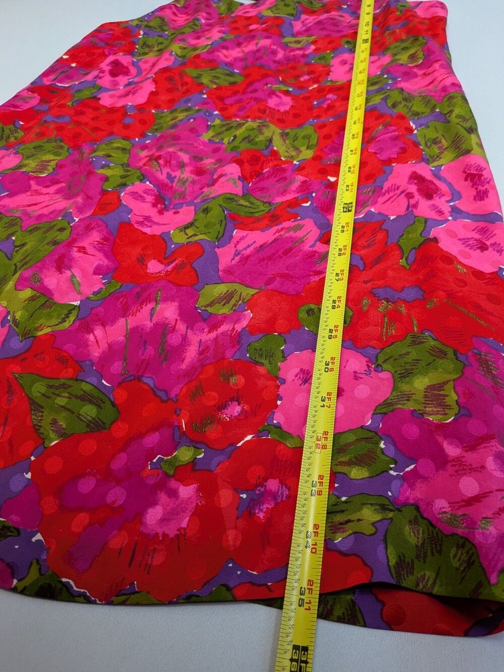 August Silk Dress Pink Green Floral 100% Silk Scoop Neck Racer Back Tank Sz 10 - Picture 7 of 13